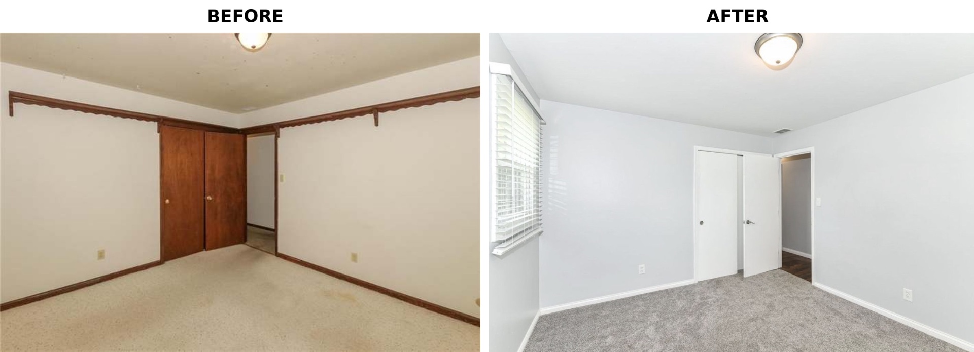 Bedroom before and after refresh
